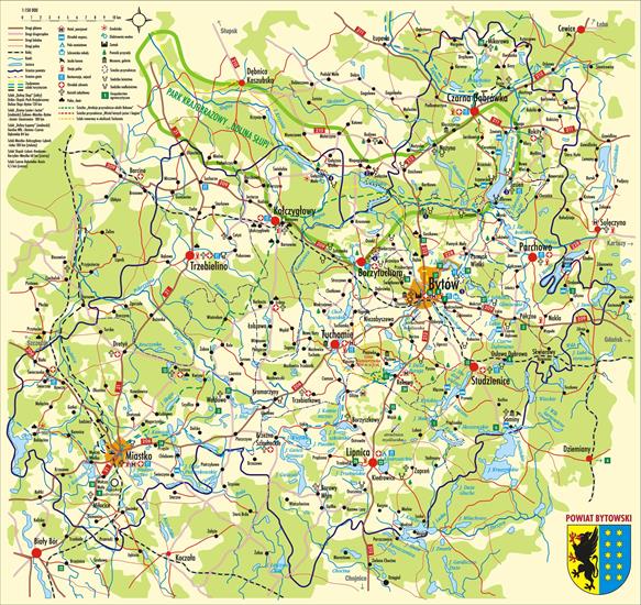 Mapy Turystyczne i Wojskowe Mapy Sztabowe - Powiat Bytowski Mapa Turystyczna.jpg