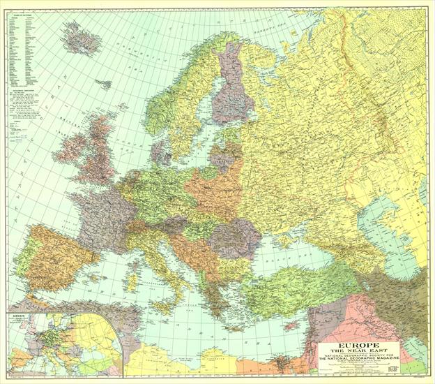 Mapy National Geographic. 539 map. Wysoka jakość - Europe and the Near East 1929.jpg