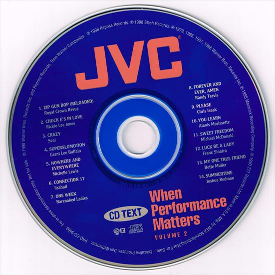 JVC When Performance Matters Volume 2 1998 - JVC When Performance Matters Volume 2_CD.jpg